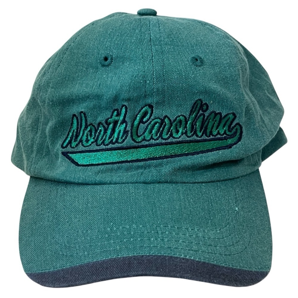 Adjustable Green Cotton "North Carolina" Ball Cap